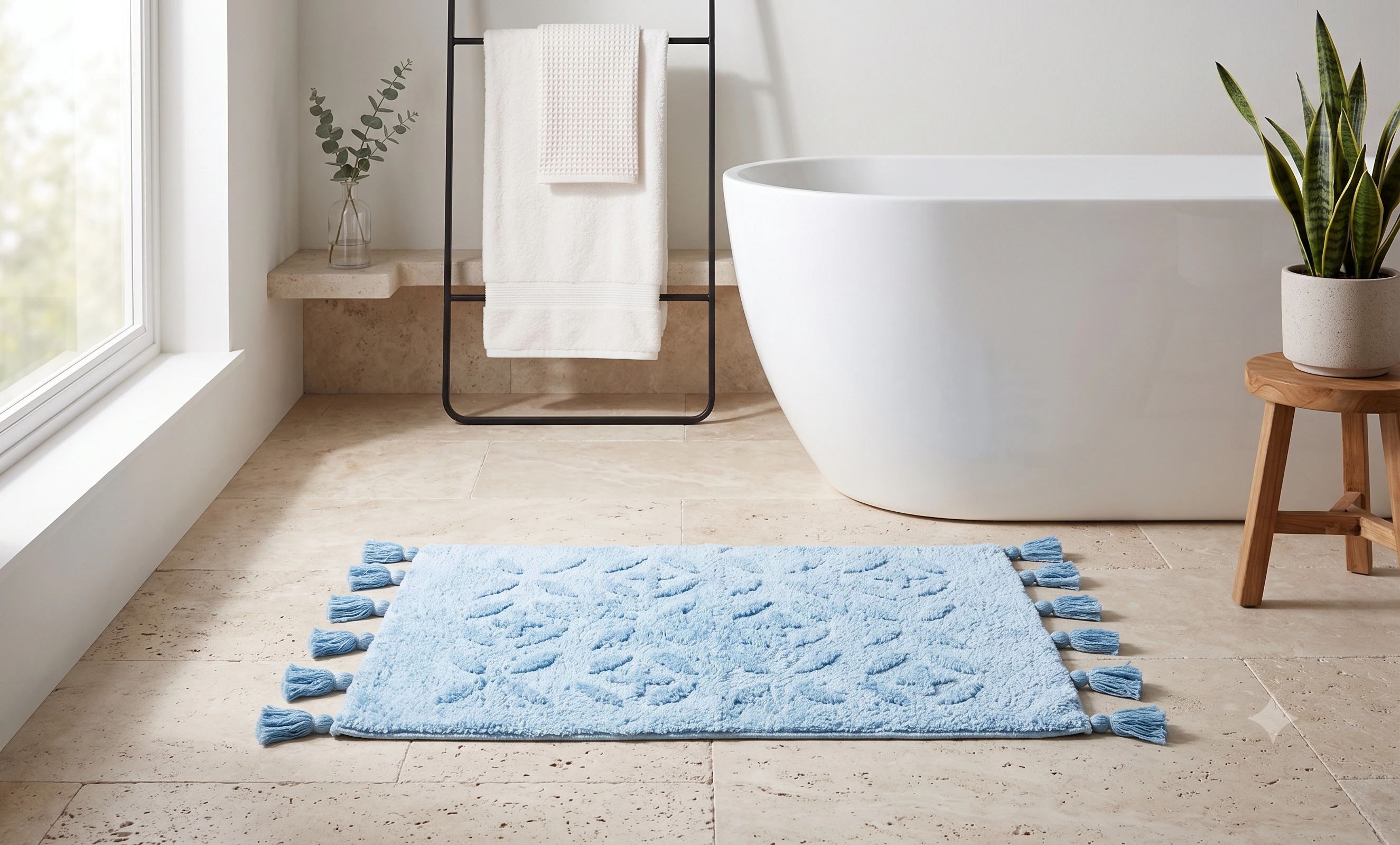 Bolero Tufted Bathmat | 20 x 28 Inch | Machine Washable | Color – Aqua